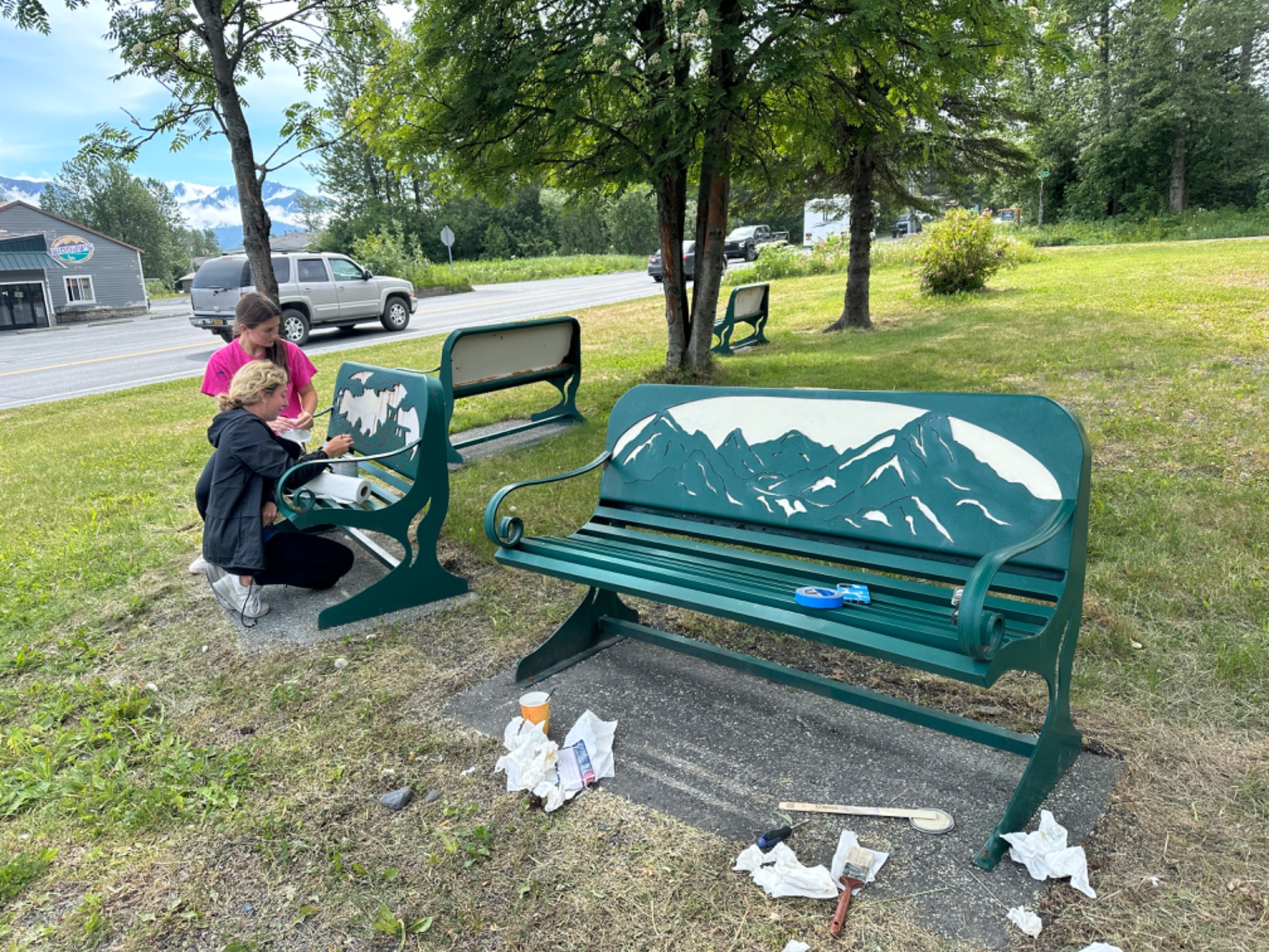 Repainting Park Benches 