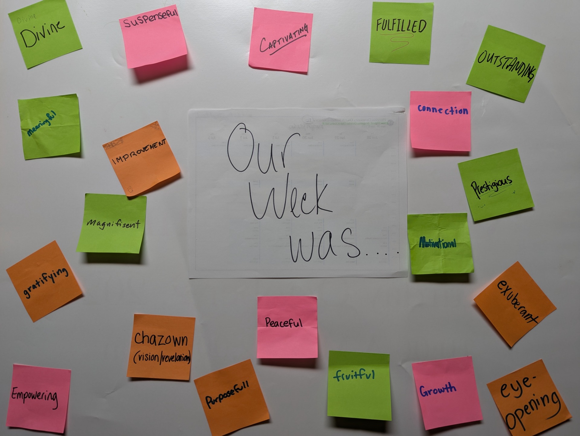 Our Week Was....