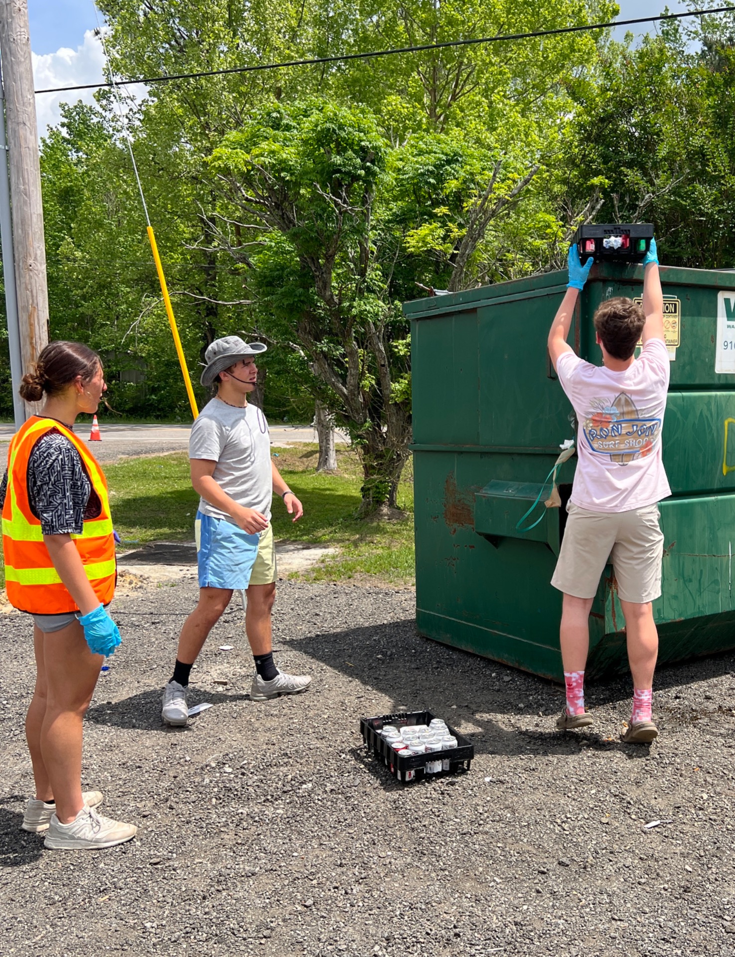 Filling the Dumpster