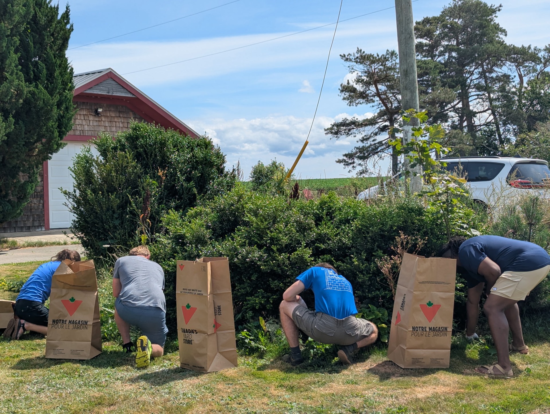 Working on the Flower Beds 