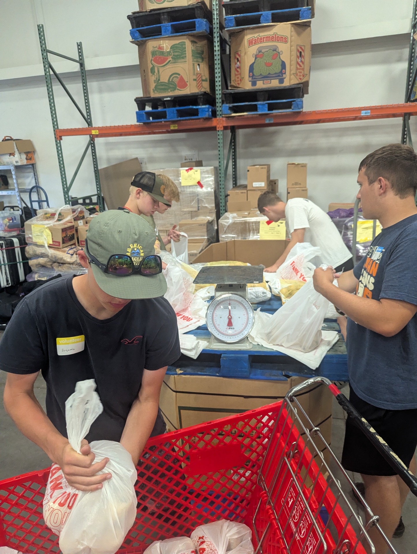 Blue Team Packing Produce