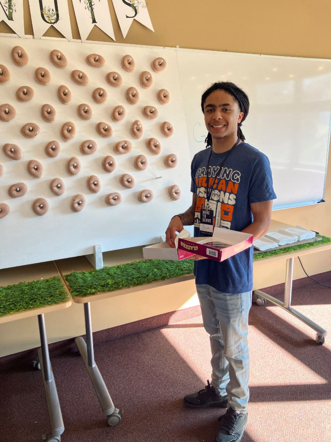 Putting more Tasty Donuts out to Sample