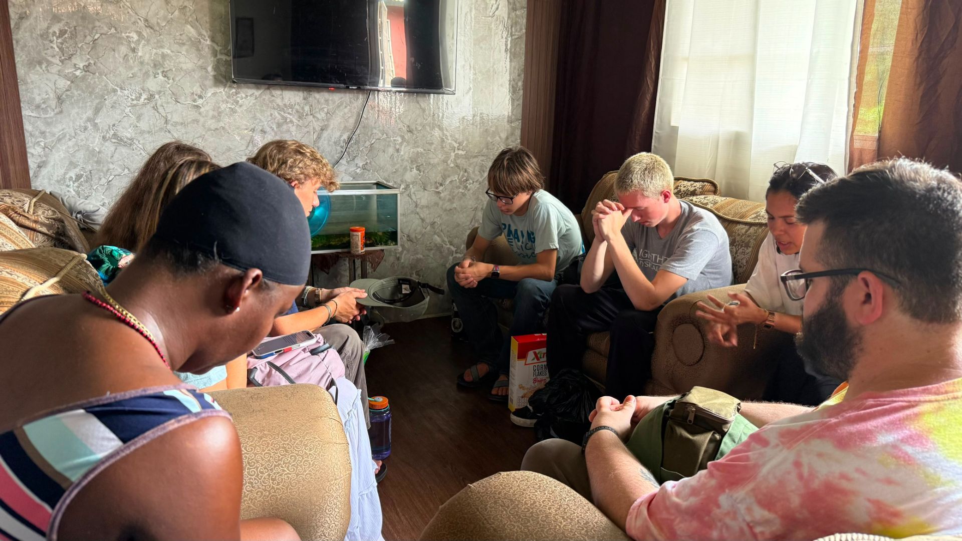 Praying over the families