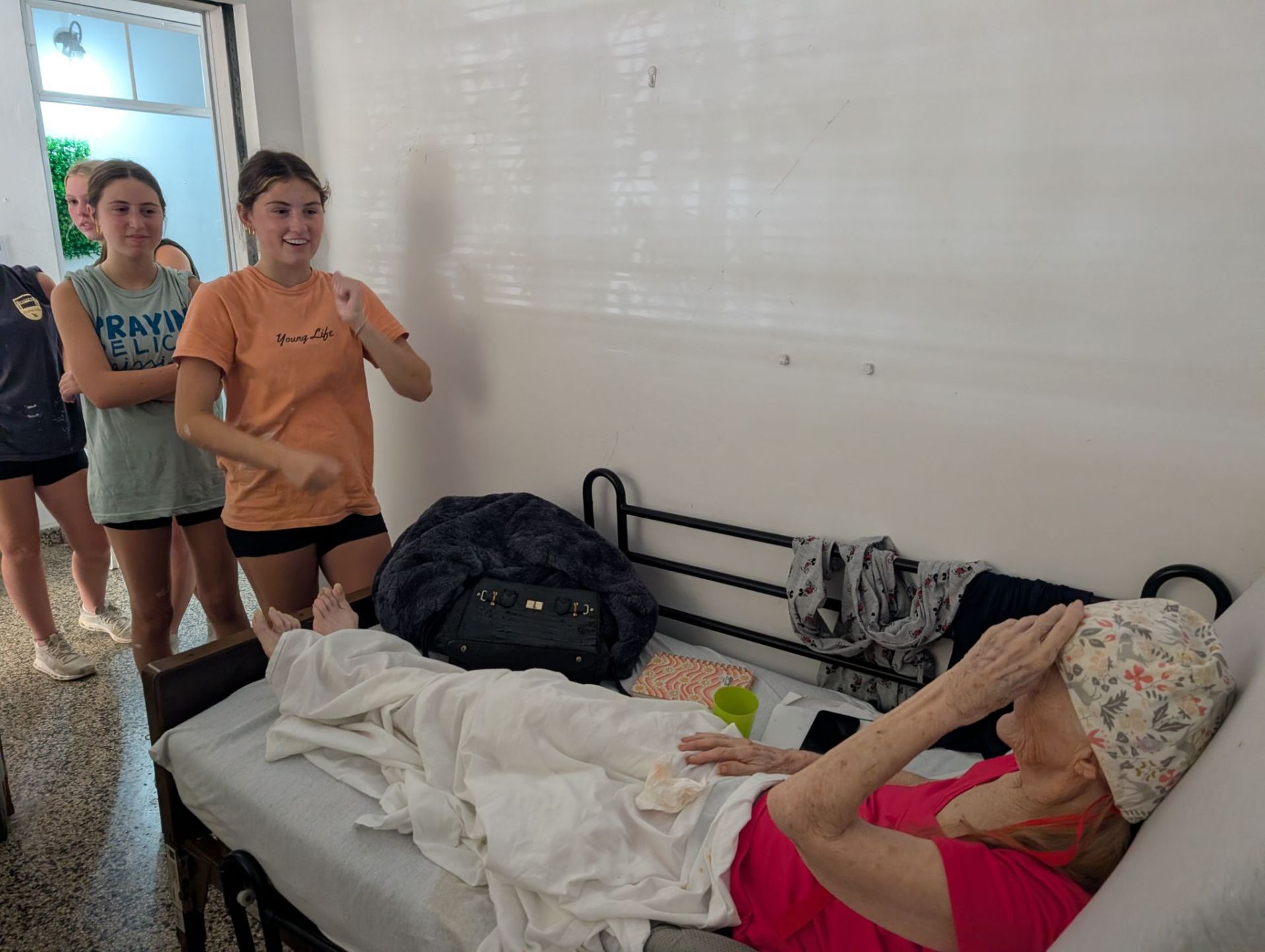 Spending time with our elderly residents 