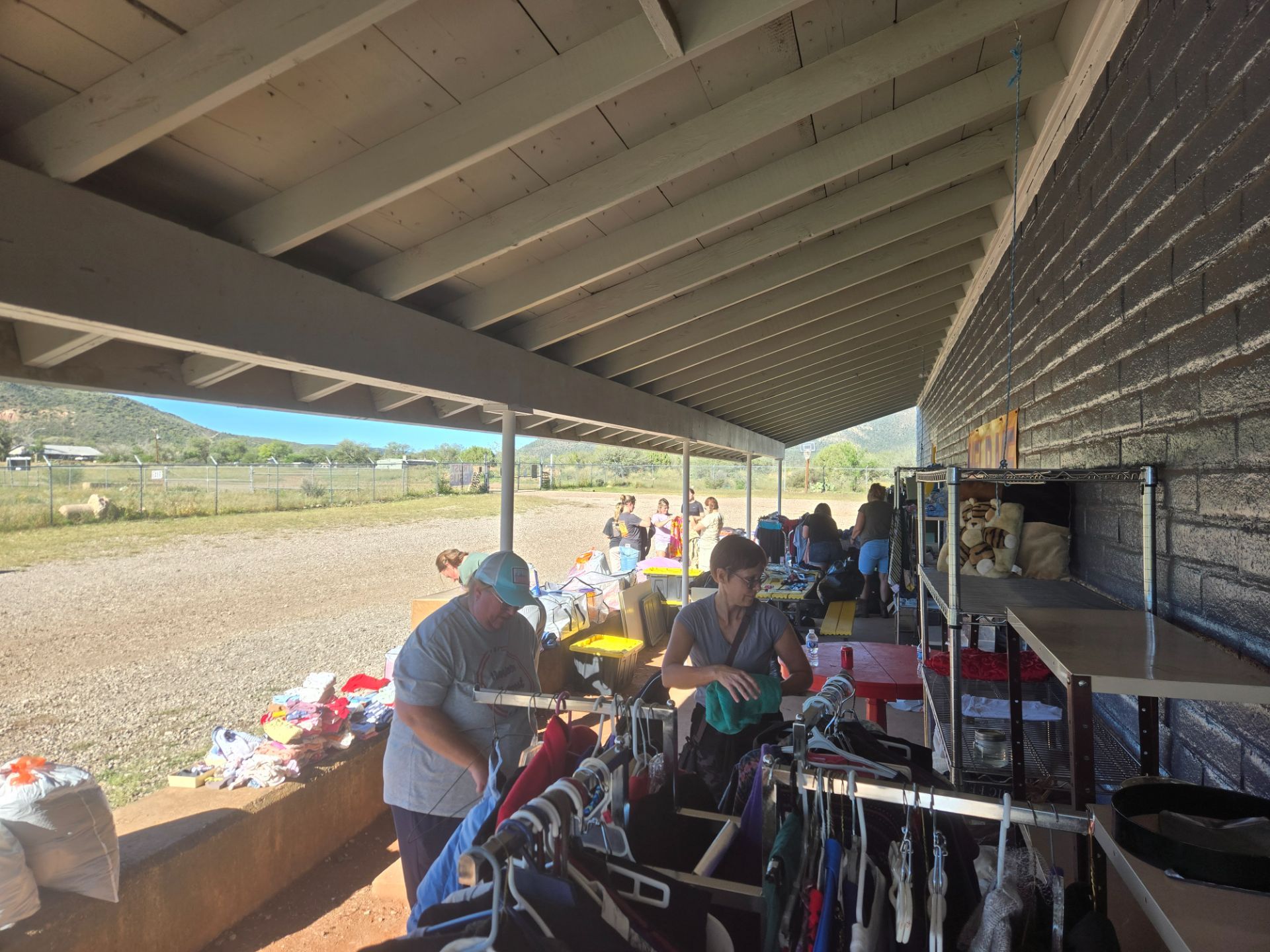 Sorting donated clothing