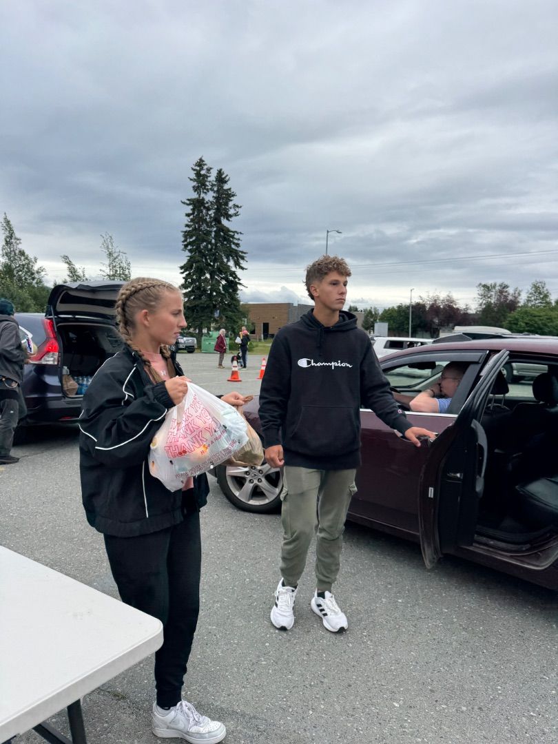 Handing out Food!