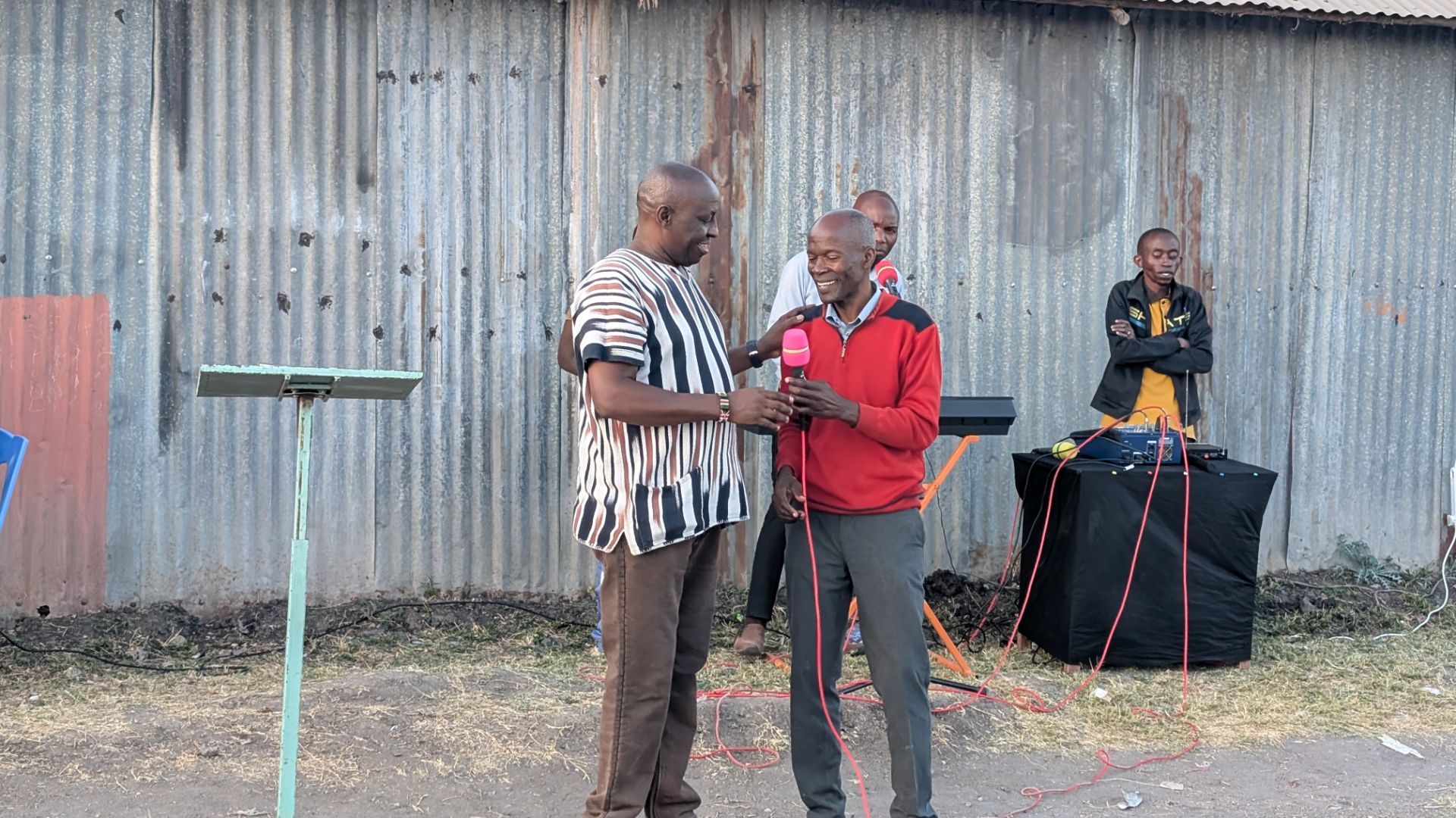 Pastor Kenneth welcomes Pastor Francis to preach