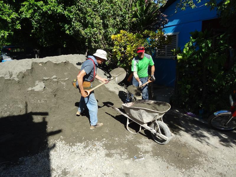 Shoveling Sand to Make Cement