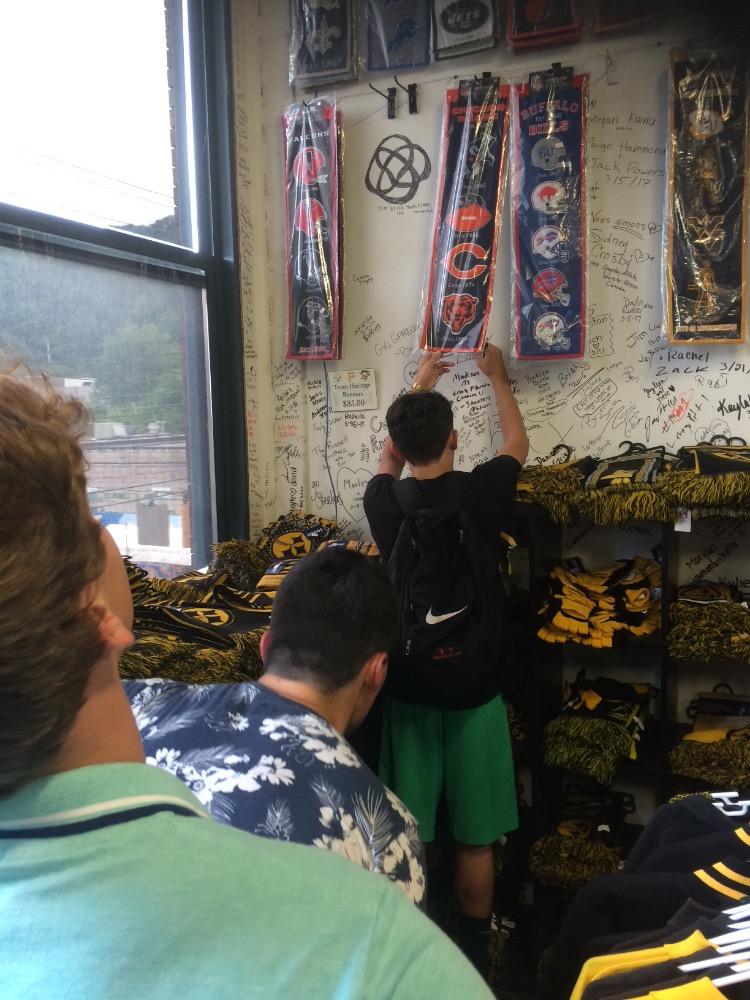 Signing the Yinzer wall! 