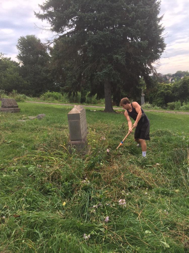 Weeding the Cemetery!