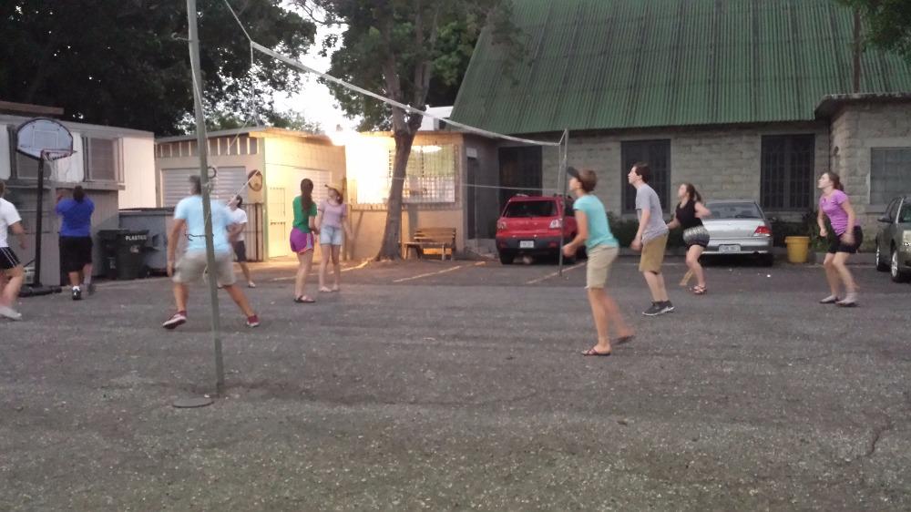 Playing Volleyball 